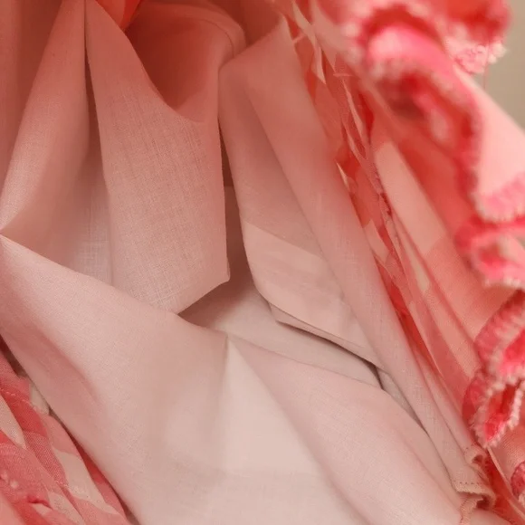 Gingham Check Pink Ruffle Vtg Dress - Picture 5 of 9